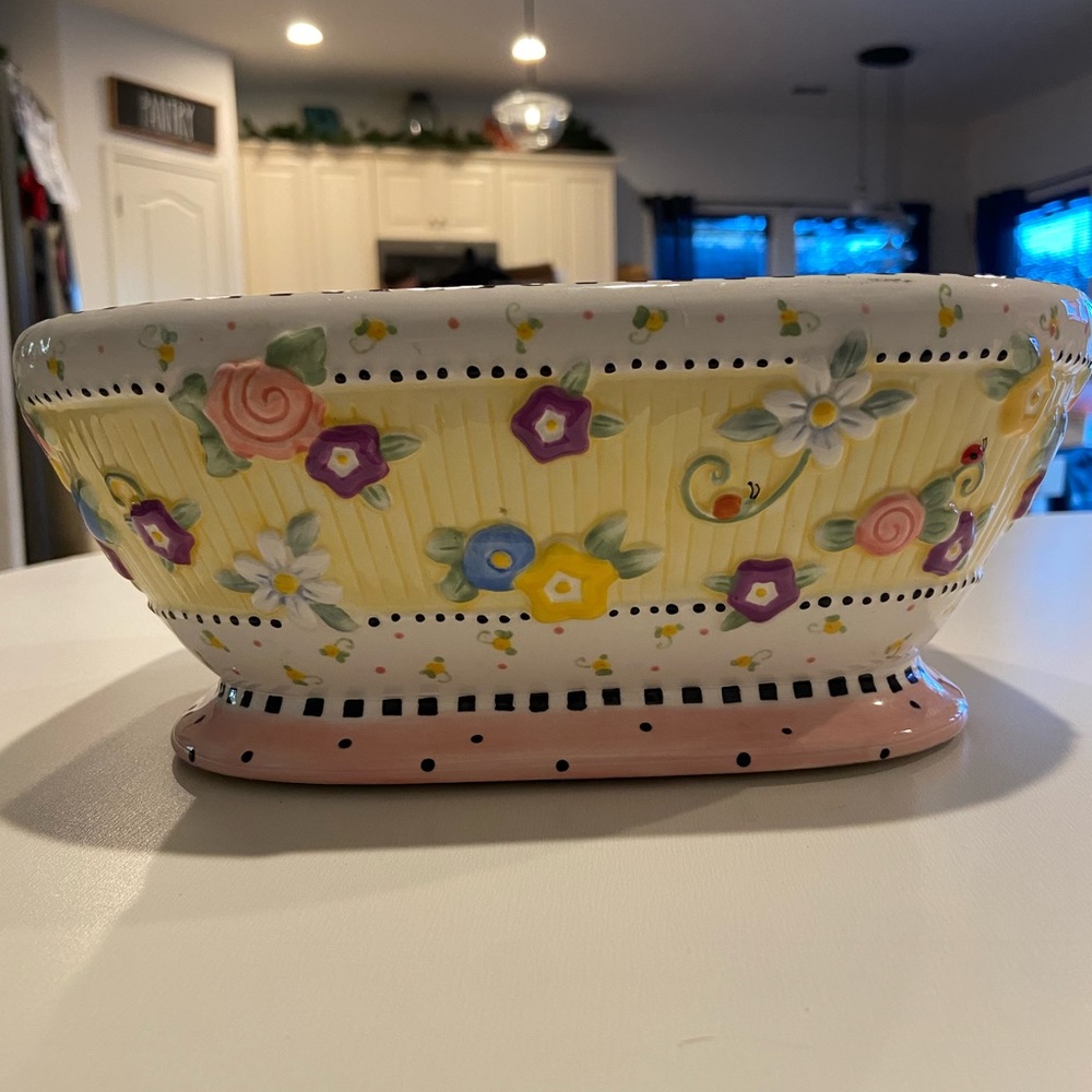 Vintage 2001 Mary Engelbreit Meadow Serving Bowl